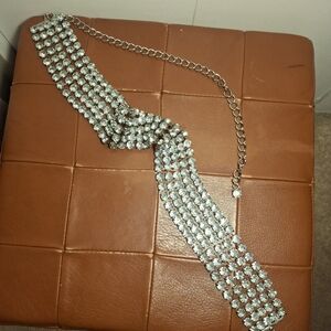Elegant Silver Rhinestone Belt